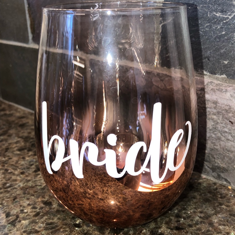 Bride wine glass